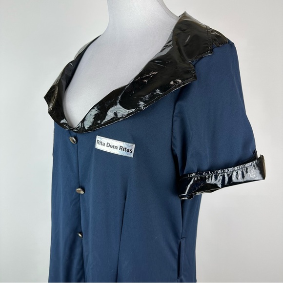 Police Costume Dress Stretch Pleated Skirt Navy Black Plus Size 18/20 - Picture 8 of 14